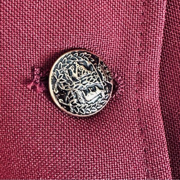 Lady Edwards Blazer Jacket Burgundy Red Textured Woven Career Basics Size 10 NEW - Picture 9 of 14